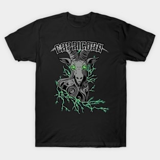 Lightning Capricorn (green) T-Shirt